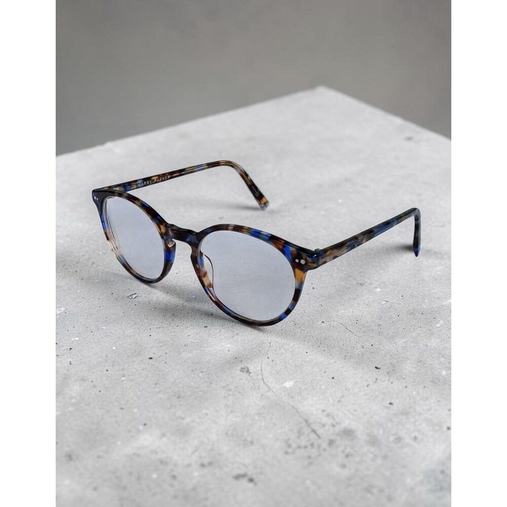 Warby Parker Bromley Eyeglasses Frames Blue Tortoise Round Acetate 51-20-140